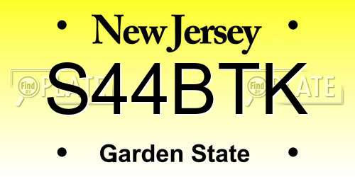 S44BTK New Jersey License Plate