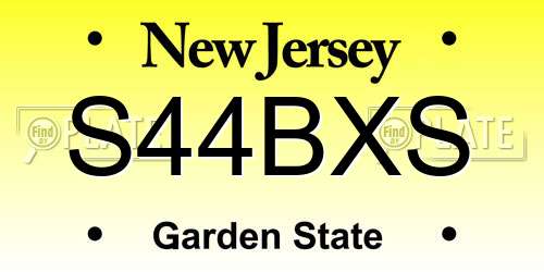 S44BXS New Jersey License Plate