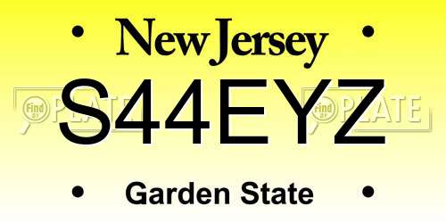 S44EYZ New Jersey License Plate