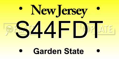 S44FDT New Jersey License Plate