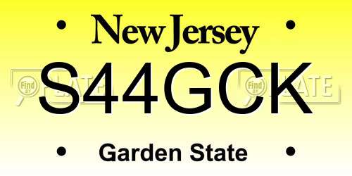 S44GCK New Jersey License Plate