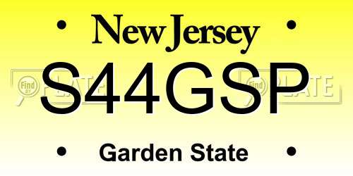 S44GSP New Jersey License Plate