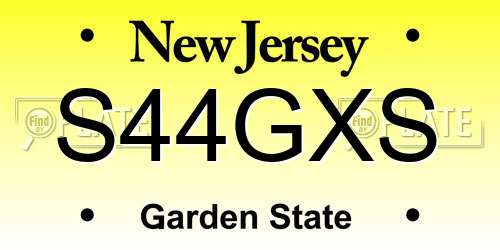 S44GXS New Jersey License Plate