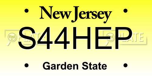 S44HEP New Jersey License Plate