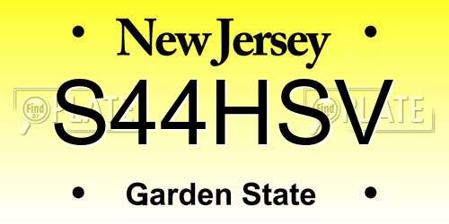 S44HSV New Jersey License Plate