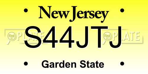 S44JTJ New Jersey License Plate