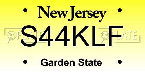S44KLF New Jersey License Plate