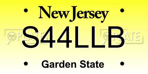 S44LLB New Jersey License Plate