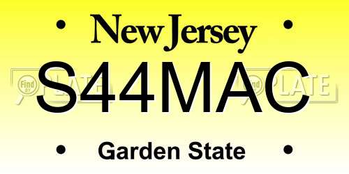 S44MAC New Jersey License Plate