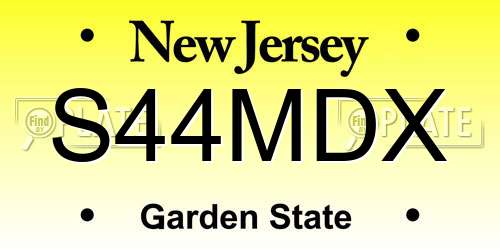 S44MDX New Jersey License Plate