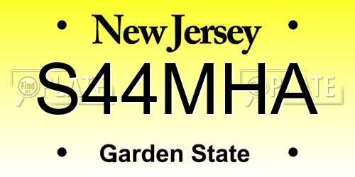 S44MHA New Jersey License Plate