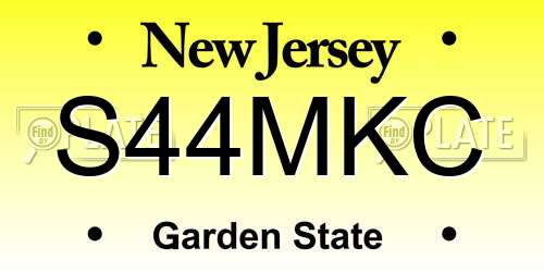 S44MKC New Jersey License Plate