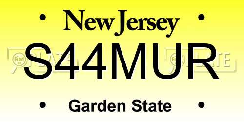 S44MUR New Jersey License Plate
