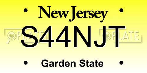 S44NJT New Jersey License Plate