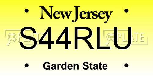 S44RLU New Jersey License Plate