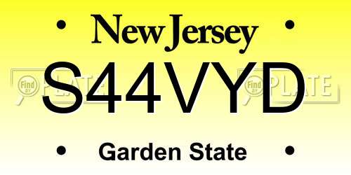 S44VYD New Jersey License Plate
