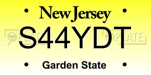 S44YDT New Jersey License Plate