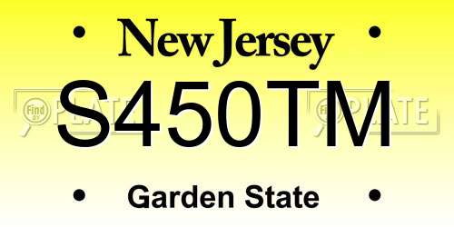 S450TM New Jersey License Plate