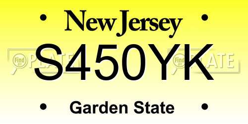 S450YK New Jersey License Plate