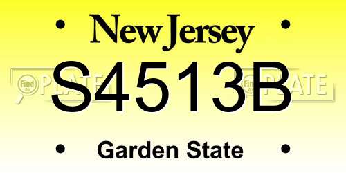 S4513B New Jersey License Plate