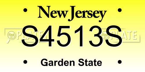 S4513S New Jersey License Plate