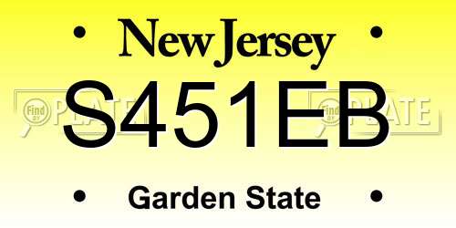 S451EB New Jersey License Plate
