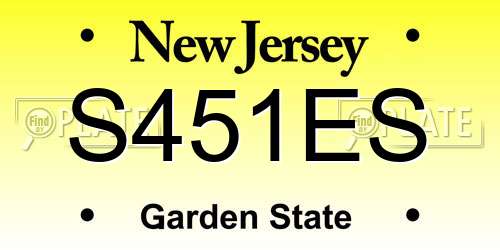 S451ES New Jersey License Plate
