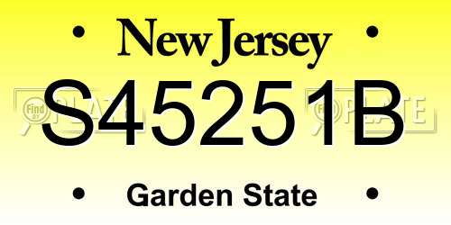 S45251B New Jersey License Plate