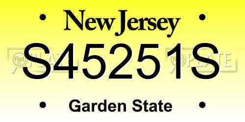 S45251S New Jersey License Plate