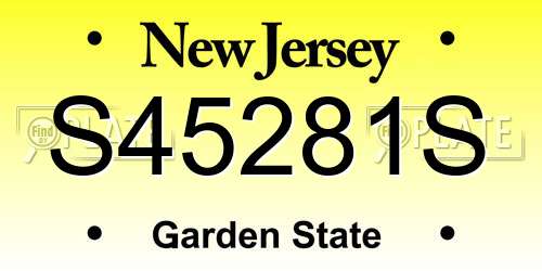 S45281S New Jersey License Plate