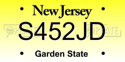 S452JD New Jersey License Plate