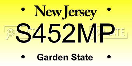 S452MP New Jersey License Plate