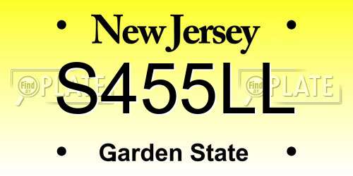 S455LL New Jersey License Plate