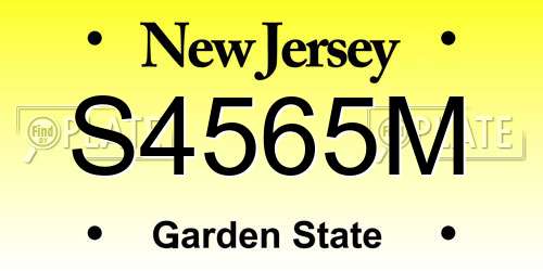 S4565M New Jersey License Plate