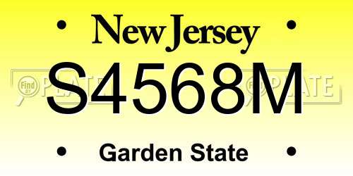 S4568M New Jersey License Plate