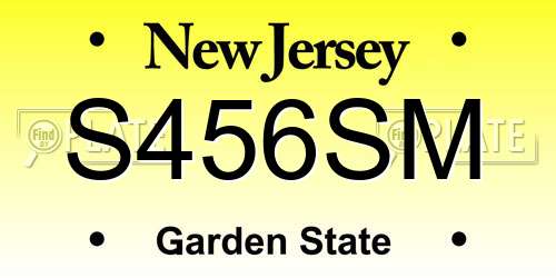 S456SM New Jersey License Plate