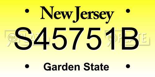 S45751B New Jersey License Plate