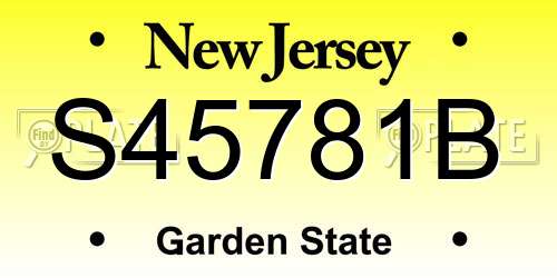 S45781B New Jersey License Plate