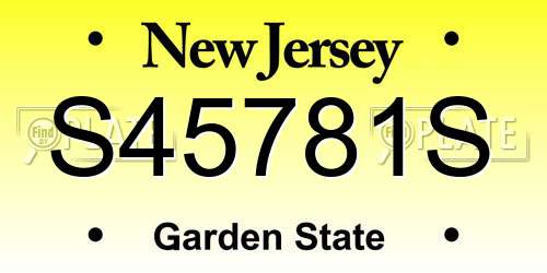 S45781S New Jersey License Plate