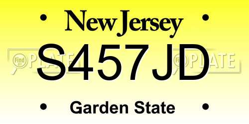 S457JD New Jersey License Plate