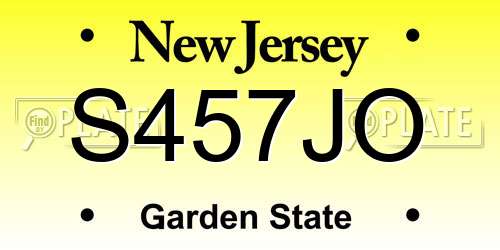 S457JO New Jersey License Plate