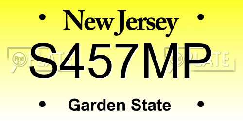 S457MP New Jersey License Plate