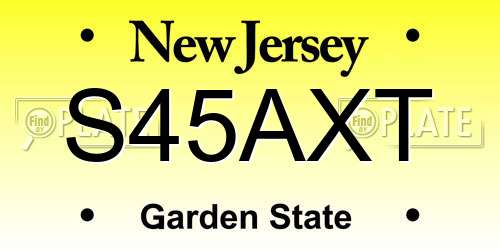 S45AXT New Jersey License Plate