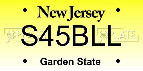 S45BLL New Jersey License Plate