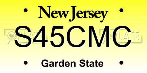 S45CMC New Jersey License Plate