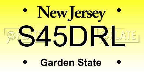 S45DRL New Jersey License Plate
