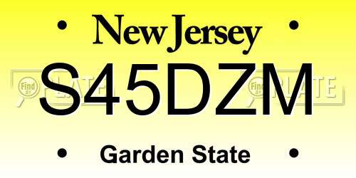 S45DZM New Jersey License Plate
