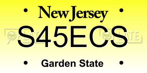 S45ECS New Jersey License Plate