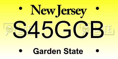 S45GCB New Jersey License Plate