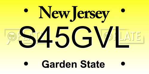 S45GVL New Jersey License Plate